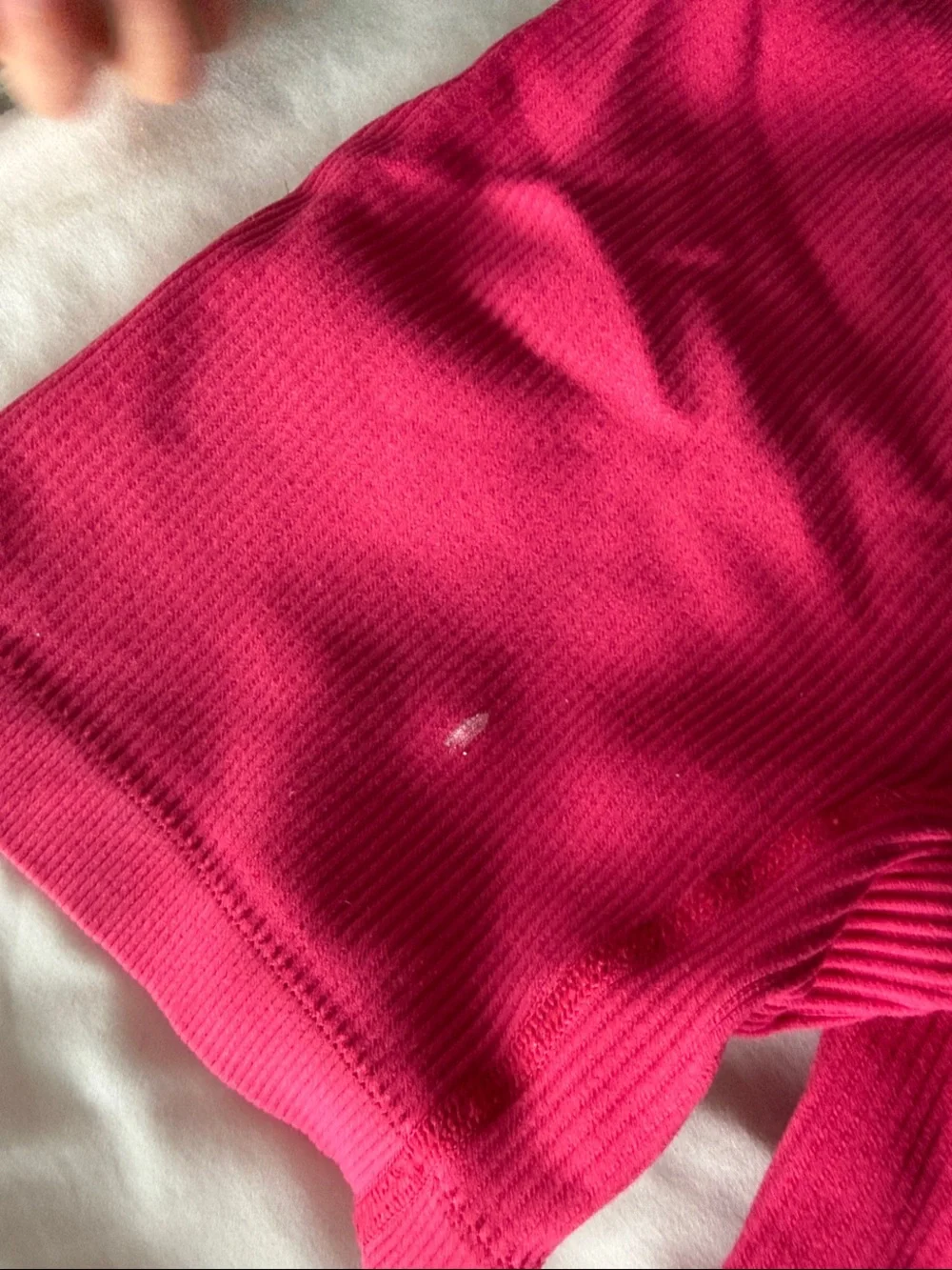 Quinsen Seamless Ribbed Cropped Tank & High-Waist Shorts Set - Hot Pink